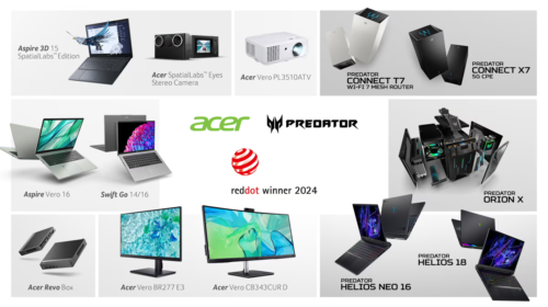 I prodotti Acer e i dispositivi gaming Predator ottengono riconoscimenti per il design ai Red Dot Awards 2024